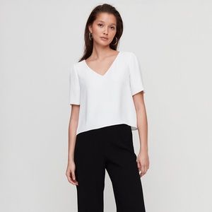 Aritzia Babaton Randy White Blouse Size L
